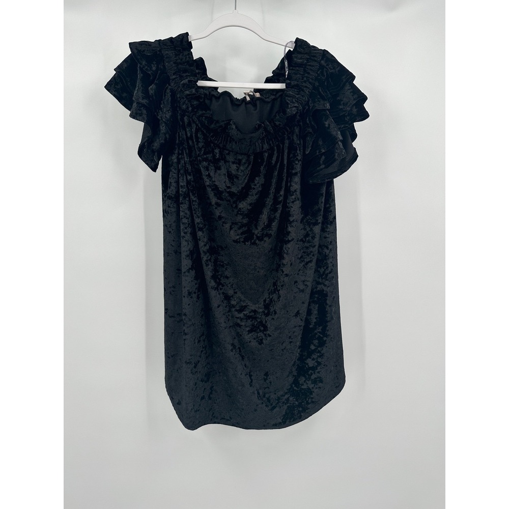 Umgee Womens Gothic Romance Velvet Off Shoulder Top Size M Witchy Victorian